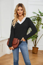 Load image into Gallery viewer, Lace Detailed V Neck Top
