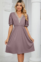 Load image into Gallery viewer, V-Neck Puff Sleeve Dress
