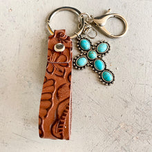 Load image into Gallery viewer, Turquoise Genuine Leather Key Chain
