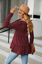 Load image into Gallery viewer, Long Sleeve V-Neck Cable-Knit Blouse
