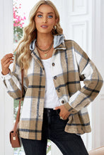 Load image into Gallery viewer, Button Up Plaid Hooded Jacket
