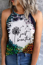 Load image into Gallery viewer, JUST BREATHE Graphic Leopard Tank
