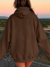 Load image into Gallery viewer, Drawstring Dropped Shoulder Hoodie
