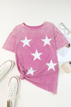 Load image into Gallery viewer, Mineral Wash Star Print Dropped Shoulder Tunic T-Shirt
