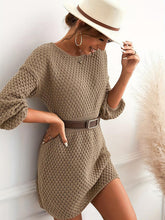 Load image into Gallery viewer, Round Neck Long Sleeve Sweater Dress
