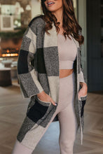 Load image into Gallery viewer, Plaid Open Front Cardigan with Pockets
