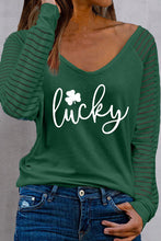 Load image into Gallery viewer, LUCKY V-Neck Raglan Sleeve Blouse
