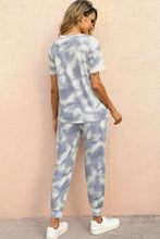 Load image into Gallery viewer, Tie-Dye Round Neck Short Sleeve Top and Pants Set
