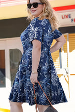 Load image into Gallery viewer, Plus Size Printed Round Neck Short Sleeve Dress
