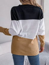 Load image into Gallery viewer, Cable-Knit Striped Button Up Cardigan
