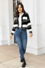 Load image into Gallery viewer, Striped Button Up Long Sleeve Cardigan
