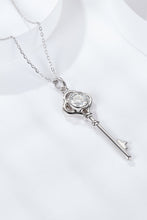 Load image into Gallery viewer, 925 Sterling Silver 1 Carat Moissanite Key Pendant Necklace
