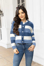 Load image into Gallery viewer, Striped Button Up Long Sleeve Cardigan
