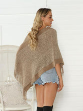 Load image into Gallery viewer, Heathered Fringe Detail Poncho
