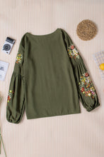 Load image into Gallery viewer, Embroidered Round Neck Balloon Sleeve T-Shirt
