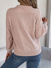 Load image into Gallery viewer, Half Button V-Neck Long Sleeve Sweater
