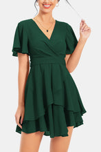 Load image into Gallery viewer, Surplice Neck Flutter Sleeve Dress
