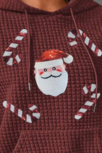 Load image into Gallery viewer, Plus Size Santa Sequin Drawstring Hoodie
