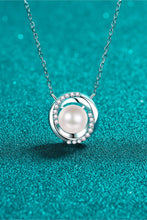 Load image into Gallery viewer, Moissanite Pearl Rhodium-Plated Necklace
