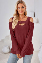 Load image into Gallery viewer, Cutout Square Neck Cold Shoulder T-Shirt
