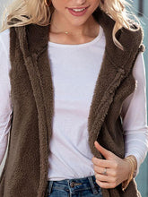 Load image into Gallery viewer, Full Size Sleeveless Hooded Vest with Pockets
