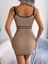 Load image into Gallery viewer, Contrast Spaghetti Strap Cutout Sweater Dress
