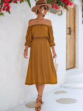 Load image into Gallery viewer, Frilled Off-Shoulder Flounce Sleeve Dress
