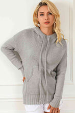 Load image into Gallery viewer, Drawstring Hooded Sweater with Pocket
