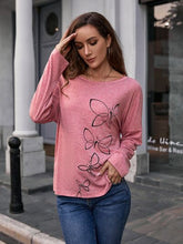 Load image into Gallery viewer, Butterfly Round Neck Dropped Shoulder Blouse
