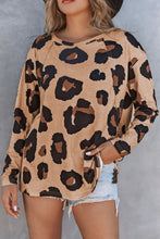 Load image into Gallery viewer, Full Size Leopard Print Round Neck Long Sleeve Tee

