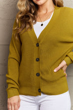 Load image into Gallery viewer, Zenana Kiss Me Tonight Full Size Button Down Cardigan in Chartreuse
