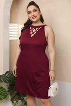 Load image into Gallery viewer, Plus Size Cutout Round Neck Sleeveless Dress
