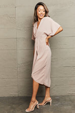 Load image into Gallery viewer, Surplice Neck Tulip Hem Dress
