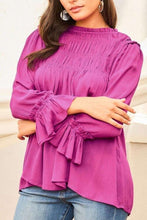 Load image into Gallery viewer, Ruched Blouse Flounce Sleeve Blouse
