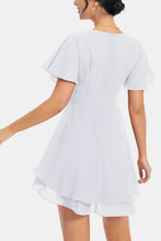 Load image into Gallery viewer, Surplice Neck Flutter Sleeve Dress
