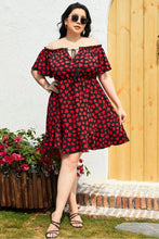 Load image into Gallery viewer, Plus Size Heart Print Off-Shoulder Tied Dress
