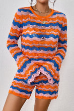 Load image into Gallery viewer, Striped Sweater and Knit Shorts Set
