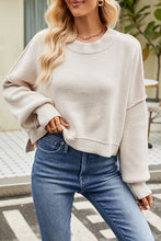 Load image into Gallery viewer, Round Neck Dropped Shoulder Sweater
