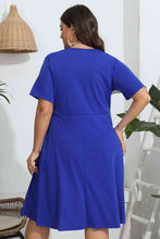 Load image into Gallery viewer, Plus Size Round Neck Openwork Dress
