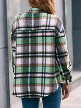 Load image into Gallery viewer, Plaid Collared Neck Button Down Jacket
