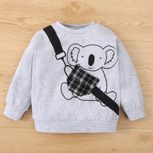 Load image into Gallery viewer, Kids Animal Graphic Sweatshirt and Plaid Joggers Set
