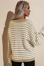 Load image into Gallery viewer, Striped Dropped Shoulder Sweater
