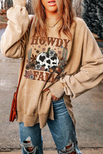Load image into Gallery viewer, Round Neck Dropped Shoulder HOWDY FALL Graphic Sweatshirt
