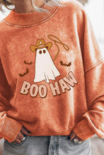 Load image into Gallery viewer, BOO HAW Ghost Graphic Dropped Shoulder Round Neck Sweatshirt

