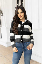 Load image into Gallery viewer, Striped Button Up Long Sleeve Cardigan
