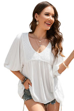 Load image into Gallery viewer, V-Neck Half Sleeve Blouse with Pockets
