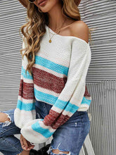 Load image into Gallery viewer, Color Block Boat Neck Knit Top
