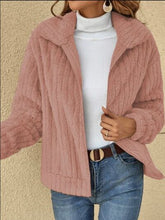 Load image into Gallery viewer, Plush Zip Up Long Sleeve Jacket
