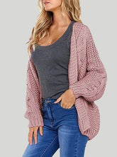 Load image into Gallery viewer, Open Front Cable-Knit Cardigan
