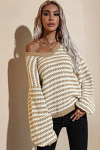 Load image into Gallery viewer, Striped Dropped Shoulder Sweater
